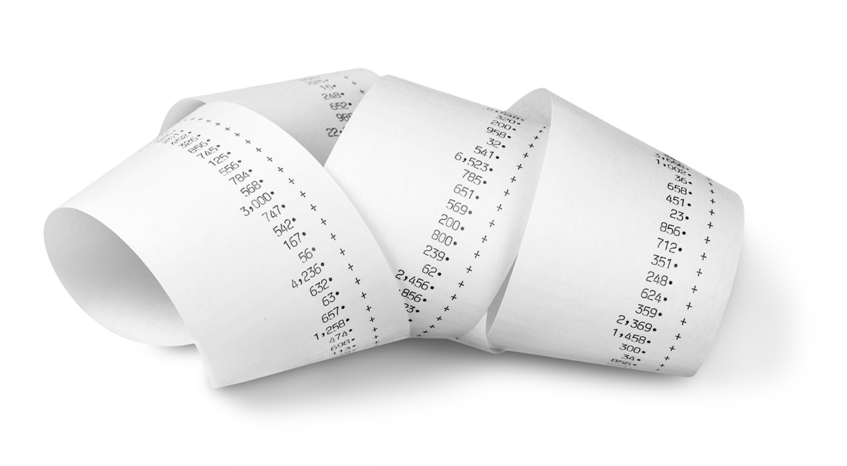Calculator Paper Tape Rolled Up